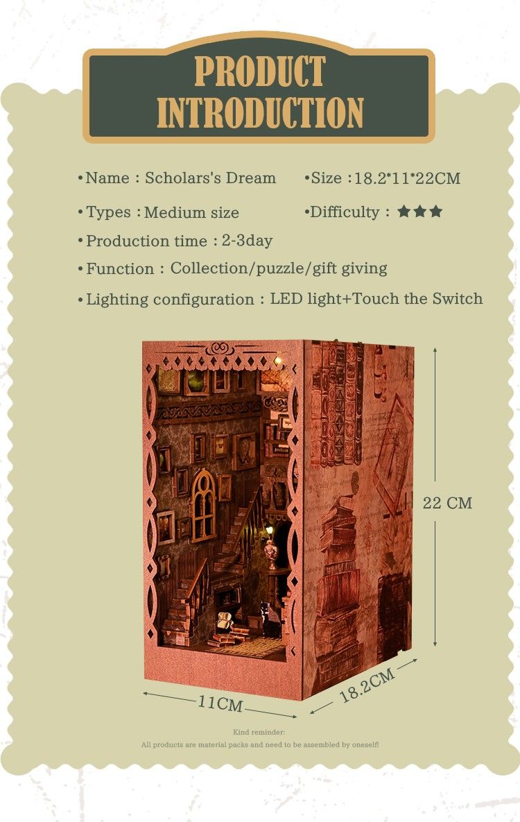 Scholar’s ​​dream DIY Book Nook Shelf Insert Kit